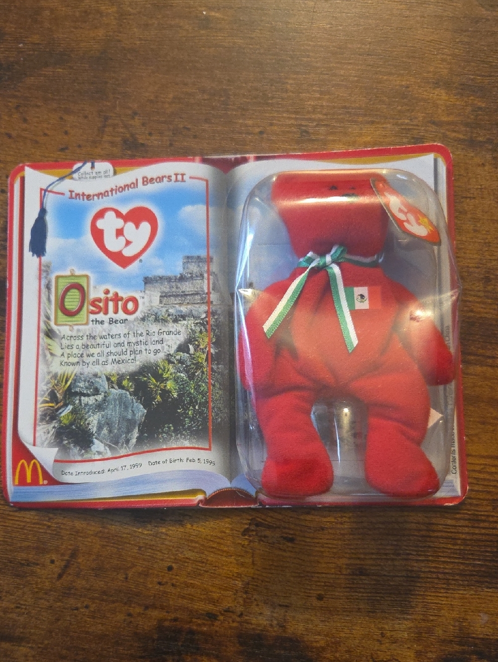Ty Teenie Beanie Baby "Osito", a 1999 collectible plush bear
